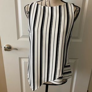 White House Black Market Stripped Top with Asymmetrical Hem